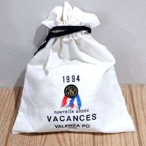 Valenza Po Paris White Drawstring Storage Dust Bag 11.5 x 15-in, Good Condition